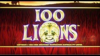Aristocrat Technologies - 100 Lions Slot Bonus&Line Hit WINS