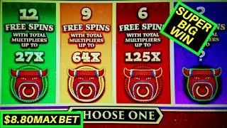 Toro Gordo Slot Machine $8.80 Max Bet Bonus HUGE WIN | Live Slot Play | Slot Machine Max Bet Bonus