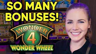BONUSES Galore! Wonder 4 Spinning Fortunes Slot Machine!