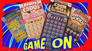 Game on...Scratchcard..£50M Mega Showdown..Fast £500..Cashlines..Instant £100