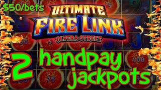 Ultimate Fire Link Olvera Street (2) HANDPAY JACKPOTS ⋆ Slots ⋆HIGH LIMIT $50 Max Bonus Slot Machine Casino
