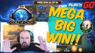 Mega Big Win From Coils Of Cash Slot!!