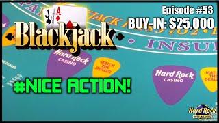 BLACKJACK #53 $25K BUY-IN $500 - $1500 HANDS Nice Action, Doubles and Splits