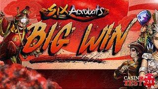 BIG WIN on Six Acrobats - Microgaming Slot - 2,25€ BET!