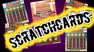 CRACKING SCRATCHCARD GAME..MATCH MIL,ION..£100K A YEAR..RED HOT 7s..WIN ALL..HOT £50