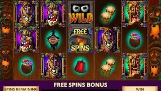 FREAKI TIKI Video Slot Casino Game with a RETRIGGERED LUAU FREE SPIN BONUS