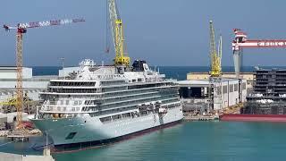 Rare view of VIKING CRUISE Ships under construction at Fincanieri Ship Yard in Trieste Italy