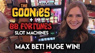 MAX BET! 88 Fortunes Nickel Version MASSIVE WIN!! The Goonies New Slot Machine!!!