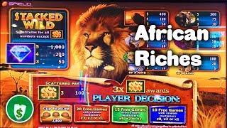 African Riches slot machine, 2 sessions, bonus