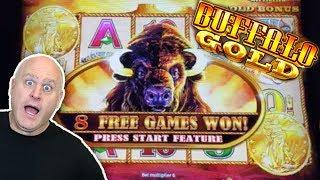 •$36 BUFFALO GOLD BET! •8 Free Games Handpay! •| The Big Jackpot