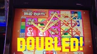 Dean Martin's Wild Party Live Play 5 cent denom DOUBLED Slot Machine