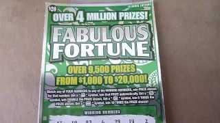 $20 Fabulous Fortune instant lottery scratchcard ticket
