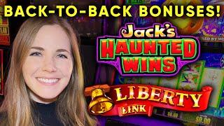 Back To Back BONUSES! Jacks Haunted Wins Slot Machine! Nice Win!!