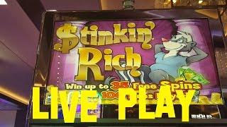 Stinkin' Rich Live play at $10.00 Spin High Limit Denom IGT Slot Machine