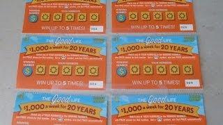 "The Good Life" Playing 10 Tickets -  $1 Illinois Lottery Instant Scratch Off Tickets