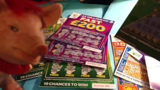 NEW Green MILLIONAIRE Scratchcards & CASH WORD & 9x LUCKY & FAST 200 & BINGO & 100,00 Purple