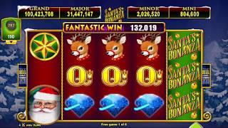 SANTA'S BONANZA Video Slot Casino Game with a FREE SPIN BONUS and JACKPOT WON