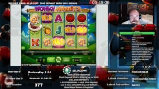Really Nice Double Win From Wonky Wabbits Slot!!