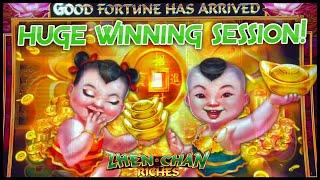 ZHEN CHAN RICHES Huge Winning Session Lot's of Bonus Rounds on Max Bet Spins Slot Machine Casino