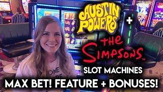 Austin Powers! Simpsons! Slot Machines!! BONUSES and Random Features!!