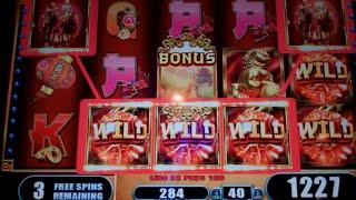 Ming Guardian Slot Machine Bonus - 10 Free Spins Win with Wild Changes