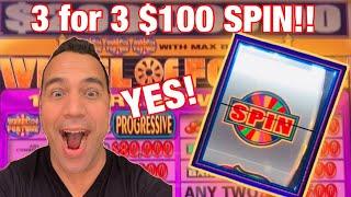 $100 Wheel of Fortune JACKPOT HANDPAY SPIN!! |  | $10 - $100 BETS HIGH LIMIT YESSS!  •