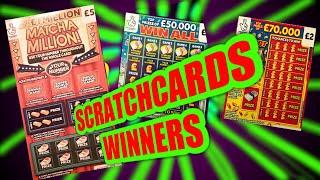 SUPER GAME AND WINNERS..MATCH A MILLION..CASHWORD..WIN ALL..RED HOT 7s..MONOPOLY..£5,000 A WEEK..