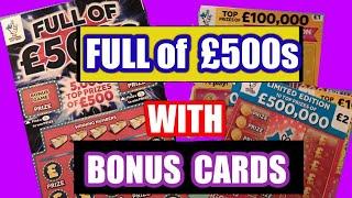 Full of £500s..£500,000 Red....£100,000 Yellow..........(one Card Wonder) with Bonus cards
