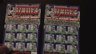 2 of the $5 Money Vault Lottery Tickets