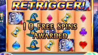 WIZARD SPINS Video Slot Casino Game with a RETRIGGERED FREE SPIN BONUS