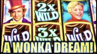 •WILLY WONKA DREAM FACTORY• $4.00 MAX BET SESSION! Slot Machine Bonus.