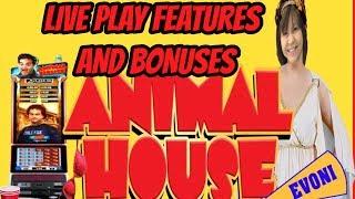 NEW! ANIMAL HOUSE SLOT MACHINE POKIES BONUS-LIVE  PLAY