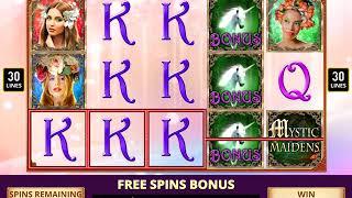 MYSTIC MAIDENS Video Slot Casino Game with a LUCKY LADIES FREE SPIN BONUS