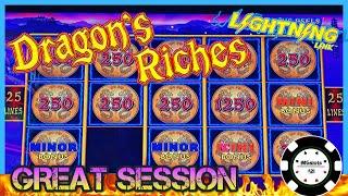 •️HIGH LIMIT Lightning Link Dragon's Riches GREAT SESSION  •️$25 MAX BET BONUS ROUND Slot Machine