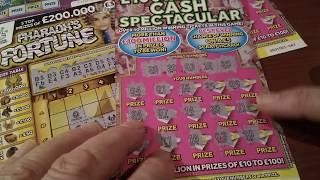 Scratchcard Tuesday....Game..CASH SPECTACULAR..RED HOT 7 DOUBLER..LUXURY LINES