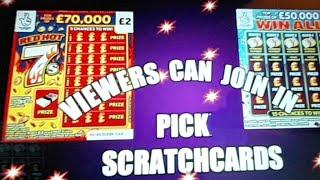 SCRATCHCARDS...PICK YOUR OWN AND TOMORROW CHANCE 5O WIN £50