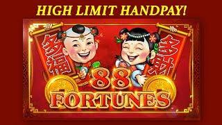 HIGH LIMIT HANDPAY! • 88 Fortunes • The Slot Cats •