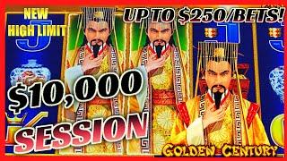 HIGH LIMIT $250 MAX BET SPINS on Dragon Cash Link HANDPAY JACKPOT Golden Century Slot Machine Casino