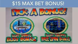 Lobstermania 2 Slot Machine $15 Max Bet *BIG WIN* Live Play, Progressives, and Bonus!