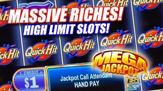 QUICK HIT RICHES WAS HOT TONIGHT ON THIS HIGH LIMIT SLOT MACHINE ⋆ Slots ⋆ MULTIPLE MASSIVE JACKPOT WINS!