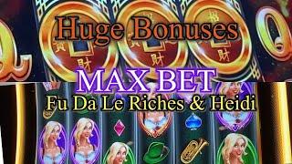WE BET 1 NOTCH DOWN FROM MAXBET AND GOT THIS HUGE BONUS ! HEIDI & FU DA LE RICHES SLOT!!!