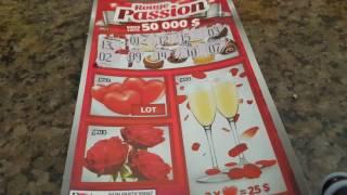 $50,000 ROUGE PASSION $5 QUEBEC LOTTERY SCRATCHCARD.
