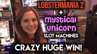 CRAZY HUGE HIT on Mystical Unicorn Slot Machine! Lobster Mania Progressive WIN!!!