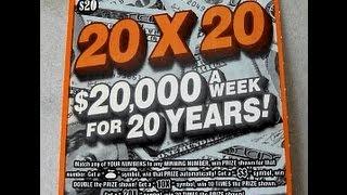 MASSIVE JACKPOT 20X20 "$20,000 a Week for 20 Years" - Illinois Instant Lottery Scratch Off
