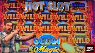 MASSIVE WIN!! HOLY CRAP! Ocean Magic Slot Machine Bonuses and Line Hits