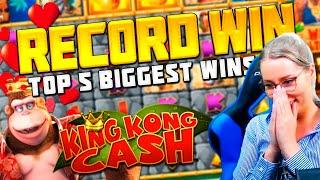 TOP 5 STREAMERS BIGGEST WINS IN CASINO | RECORD WIN | SUPER BIG WIN 6457x IN SLOT KING KONG CASH