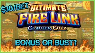 ★ Slots ★Ultimate Fire Link Glacier Gold ★ Slots ★HIGH LIMIT $30 Bonus Rounds Slot Machine Casino ★ 
