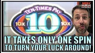 It only takes one spin on the slots to change your luck! BIG WIN on BONUS TIMES!