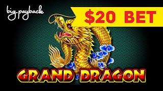 HIGH LIMIT ACTION! Grand Dragon Slot - $20 BET BONUS!