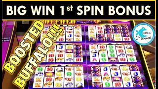 ⋆ Slots ⋆ MY VERY FIRST SPIN OF THE MORNING GAVE ME A FIRST SPIN BONUS! ⋆ Slots ⋆ BIG BOOSTED BUFFALO WIN!